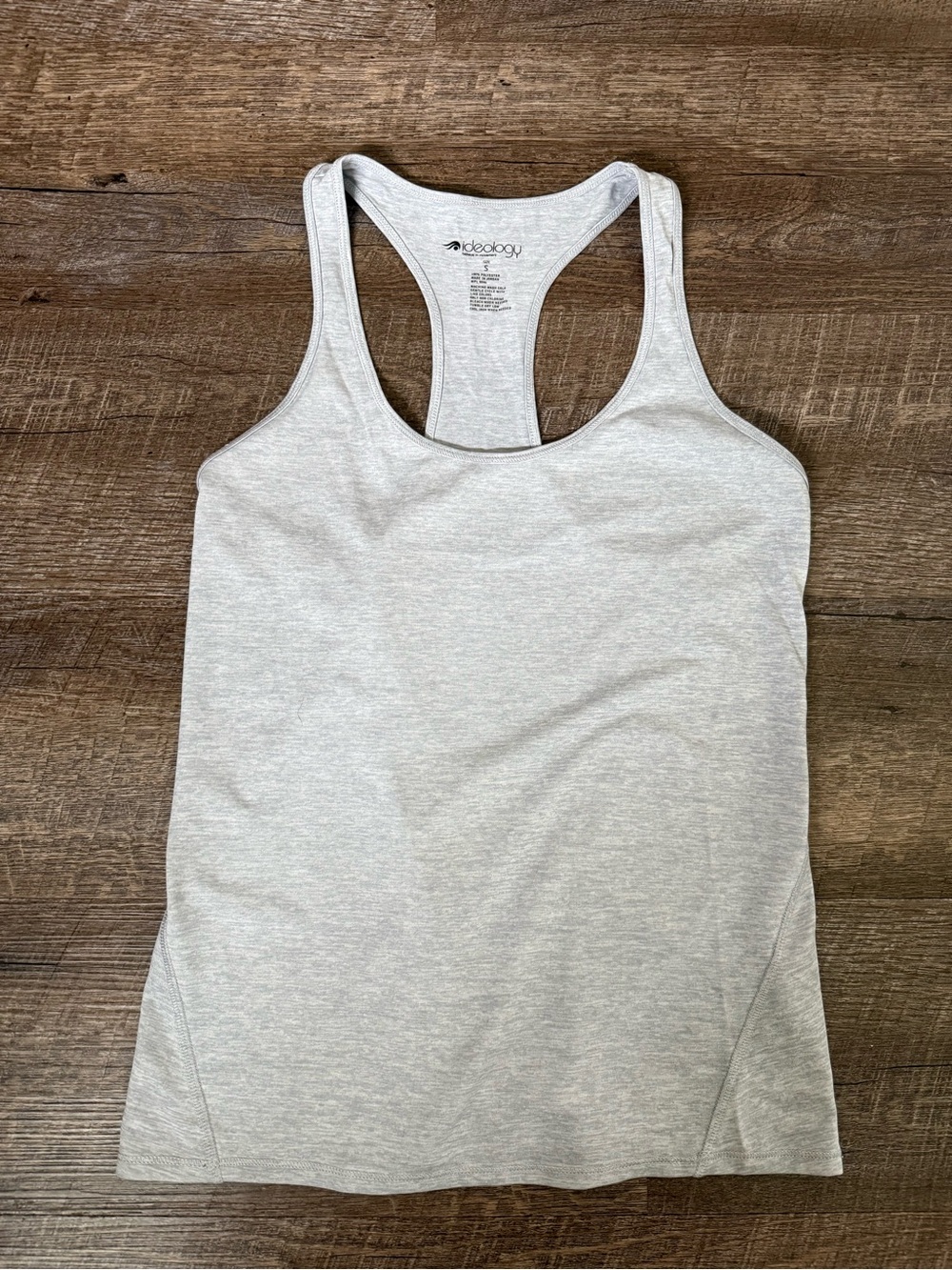 Ideology Women's Heather Light Gray Racerback Tank